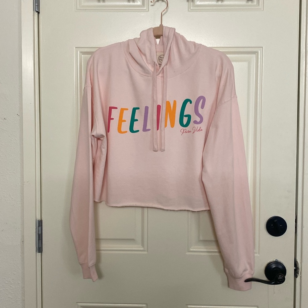 PURE VIDA cropped sweatshirt with hoodie Size M